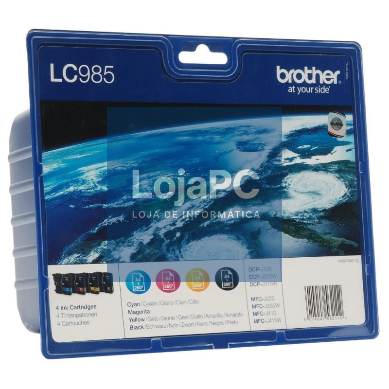 Tinteiro Original Brother LC- 985 Multipack/ Ciano/ Magenta/ Amarelo/ Preto