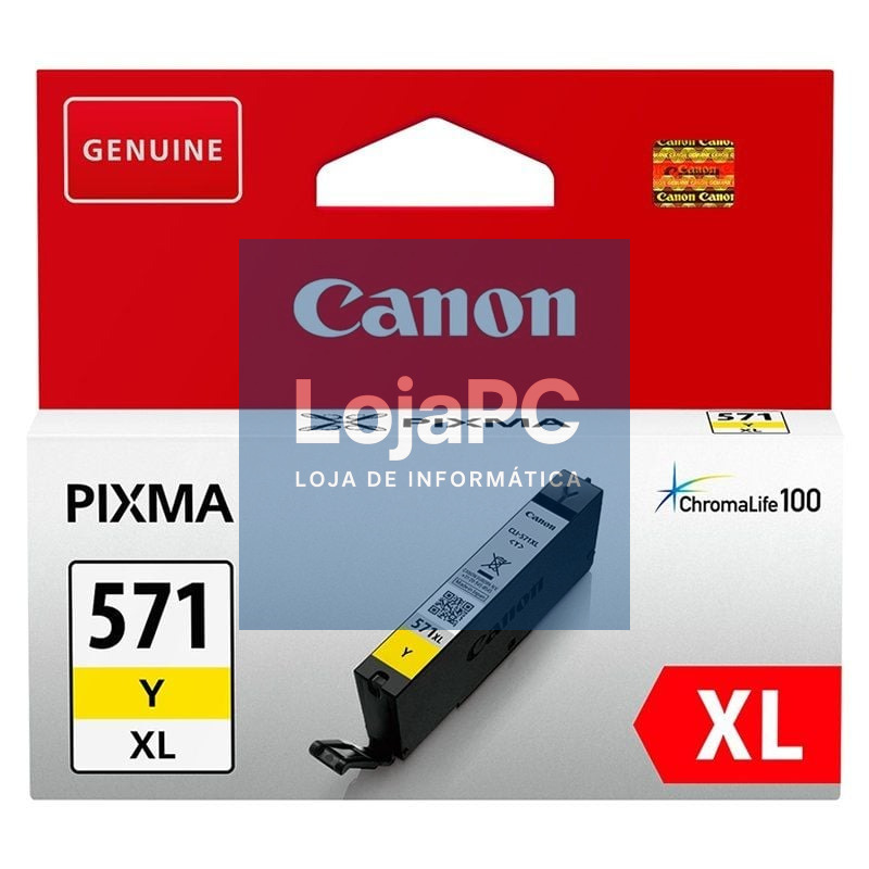 Tinteiro Original Canon CLI-571YXL Alta Capacidade/ Amarelo