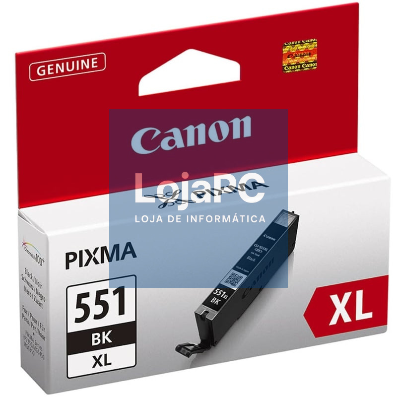Tinteiro Original Canon CLI-551BK XL Alta Capacidade/ Preto