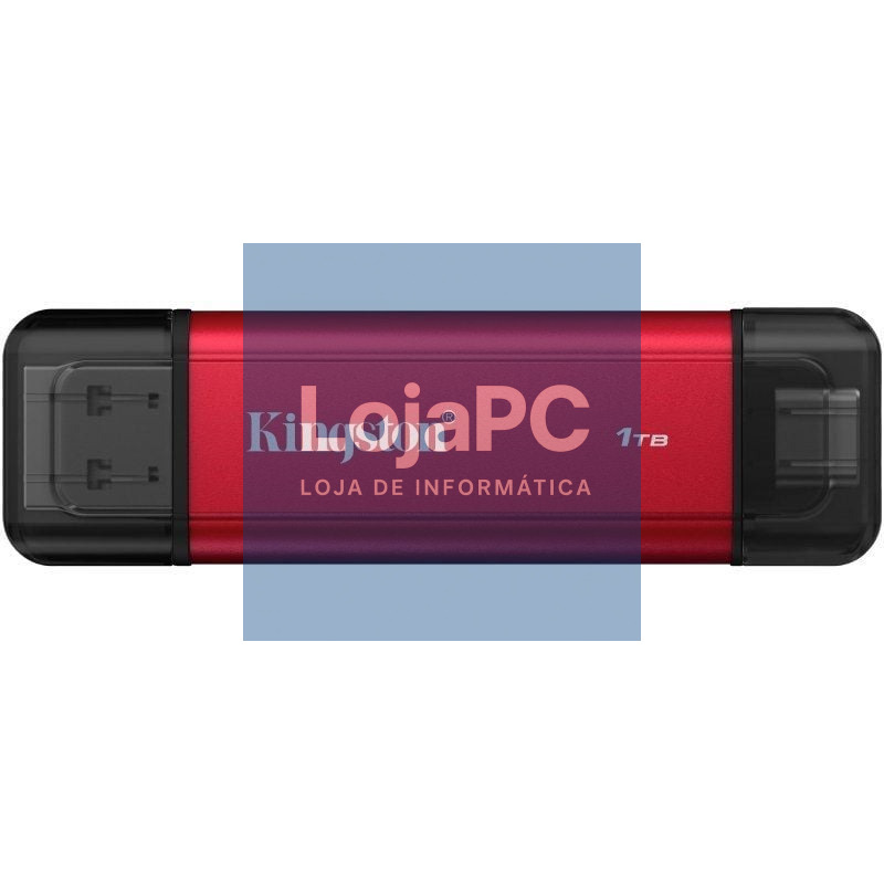 Disco externo SSD Kingston Dual Portable SSD 1TB/ USB Tipo-C y USB 3.2/ Vermelho