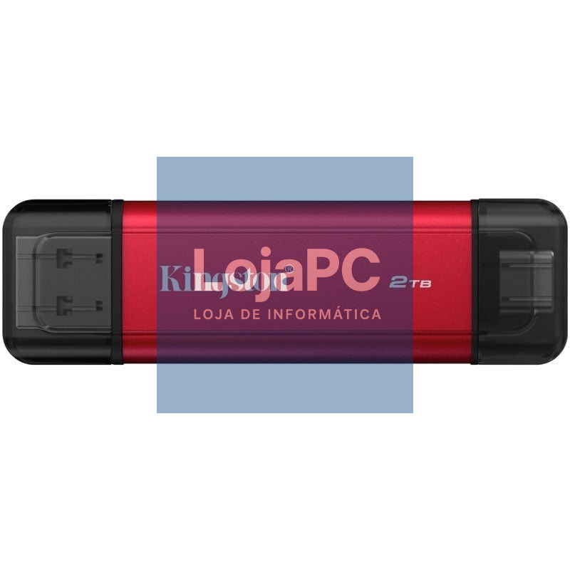 Disco externo SSD Kingston Dual Portable SSD 2TB/ USB Tipo-C y USB 3.2/ Vermelho