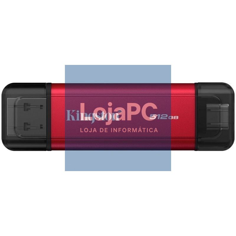 Disco externo SSD Kingston Dual Portable SSD 512GB/ USB Tipo-C y USB 3.2/ Vermelho