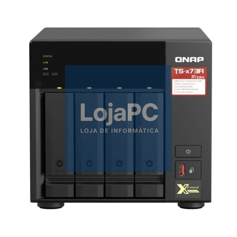 NAS QNAP TS-473A-8G/ 4 Baías 3.5'- 2.5'/ 8GB DDR4/ Formato Torre