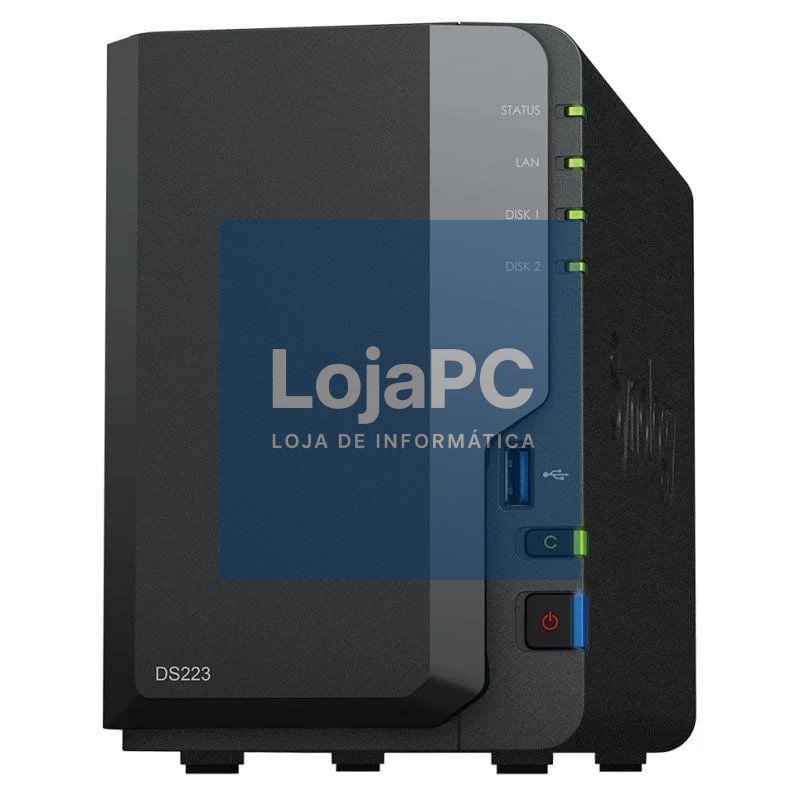 NAS Synology Diskstation DS223/ 2 Baías 3.5'- 2.5'/ 2GB DDR4/ Formato Torre
