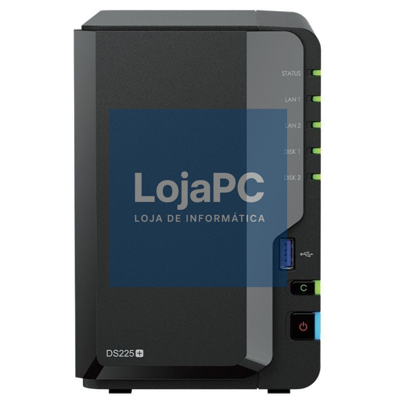 NAS Synology Diskstation DS225+/ 2 Baías 3.5'- 2.5'/ 2GB DDR4/ Formato Torre