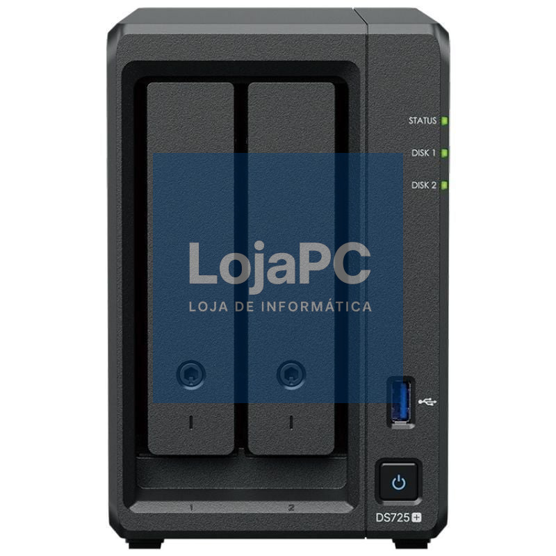 NAS Synology Diskstation DS725+/ 2 Baías 3.5'- 2.5'/ 4GB DDR4/ Formato Torre