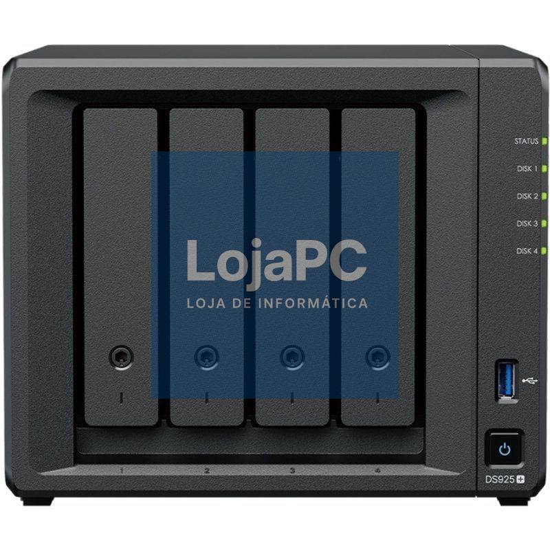 NAS Synology Diskstation DS925+/ 4 Baías 3.5'- 2.5'/ 4GB DDR4/ Formato Torre
