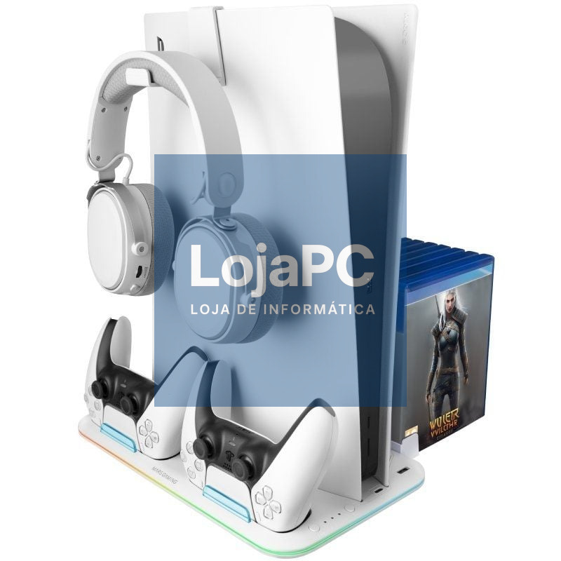 Suporte Multifunções RGB para PS5 Mars Gaming MPS5-B2/ Branco