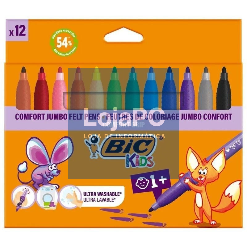 Rotuladores Punta Ancha Bic Kids Comfort Jumbo 517250/ 12 unidades/ Cores Surtidos