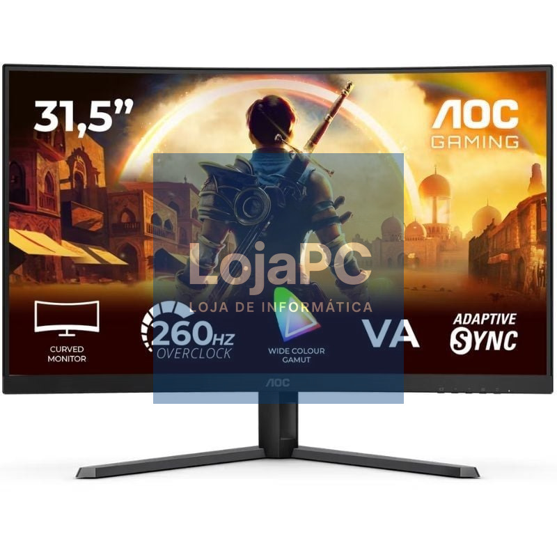 Monitor Gaming Curvo AOC C32G42ZE 31.5'/ Full HD/ 0.3ms/ 240Hz/ VA/ Preto