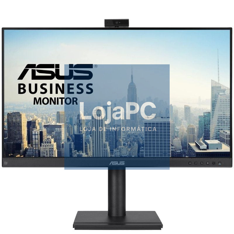 Monitor Profissional Asus BE249QFK 24'/ Full HD/ Webcam/ Multimedia/ Regulável en altura/ Preto