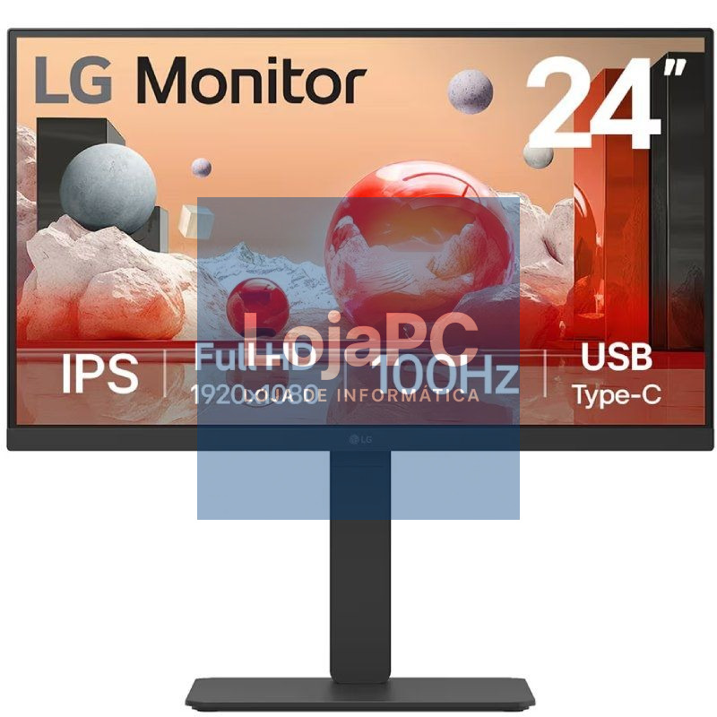 Monitor Profissional LG 24BA650-B 23.8'/ Full HD/ Multimedia/ Preto