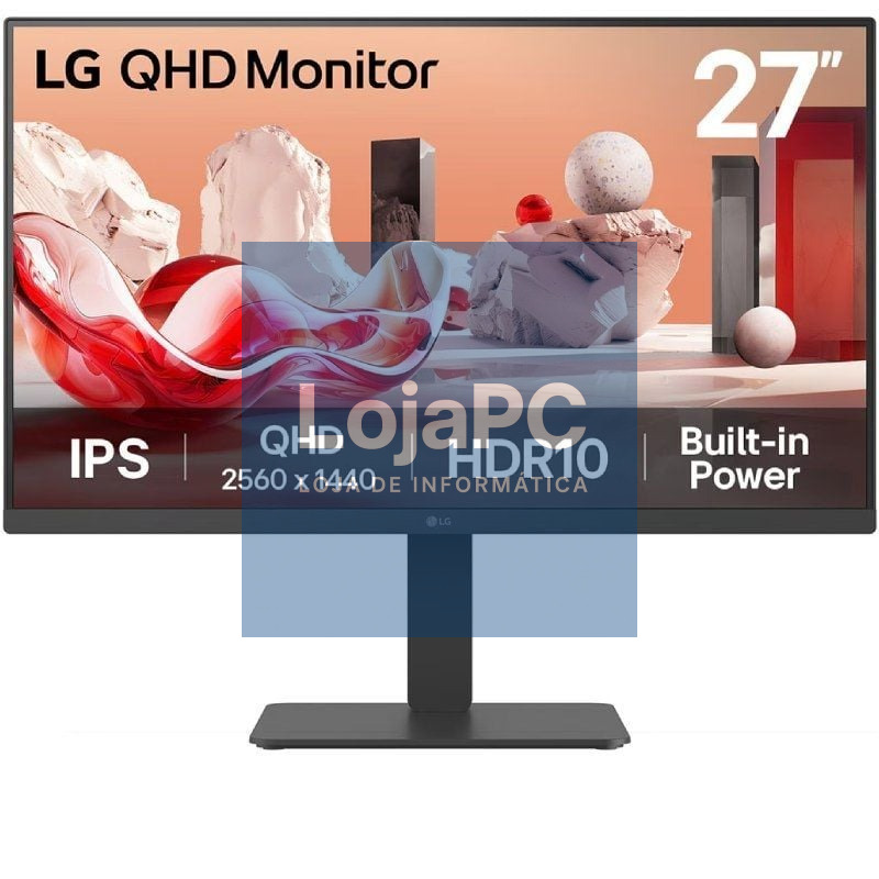 Monitor Profissional LG 27BA45QB-B 27'/ QHD/ Multimedia/ Regulável en altura/ Preto