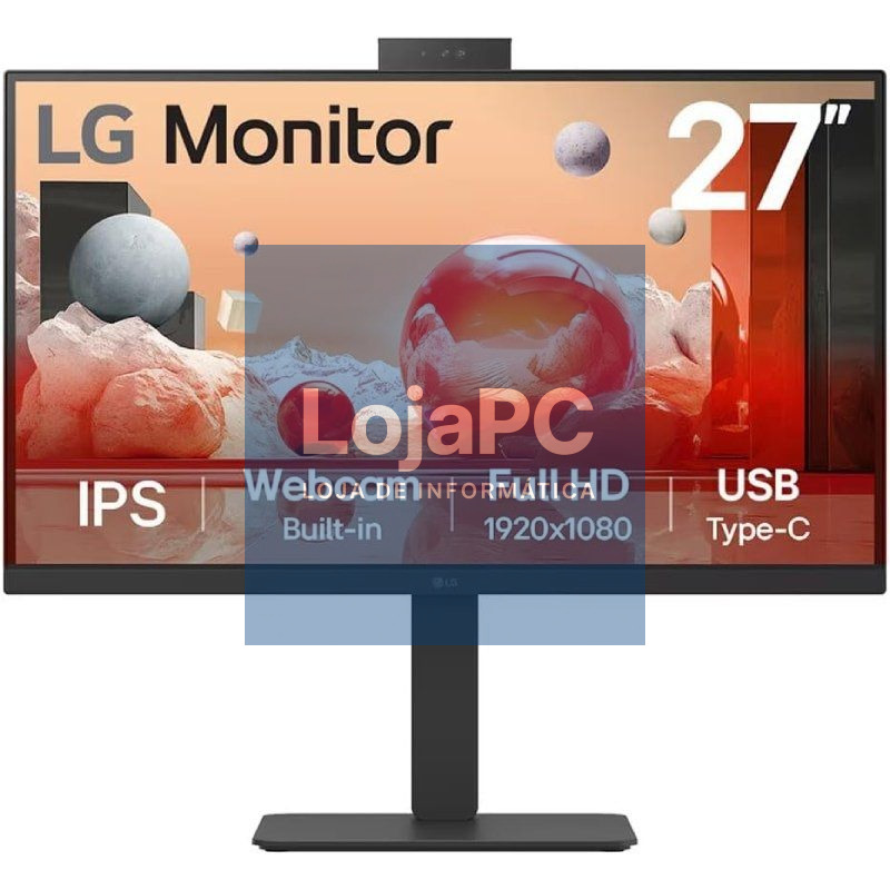 Monitor Profissional LG 27BA850-B 27'/ Full HD/ Webcam/ Multimedia/ Regulável en altura/ Preto