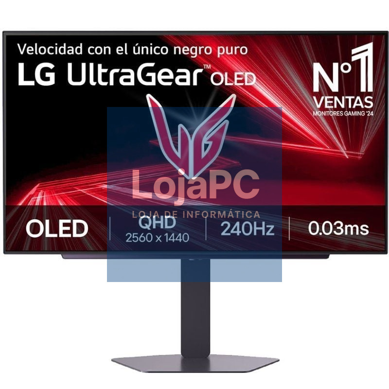 Monitor Gaming LG UltraGear 27GX704A-B 27'/ QHD/ 0.03ms/ 240Hz/ OLED/ Regulável en altura/ Preto