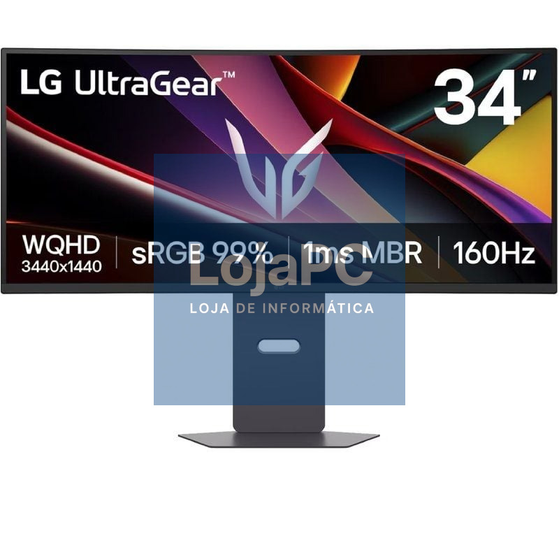 Monitor Gaming Ultrapanorámico Curvo LG UltraGear 34G600A-B 34'/ UWQHD/ Multimedia/ 5ms/ 160Hz/ VA/ Regulável en Altura/ Preto