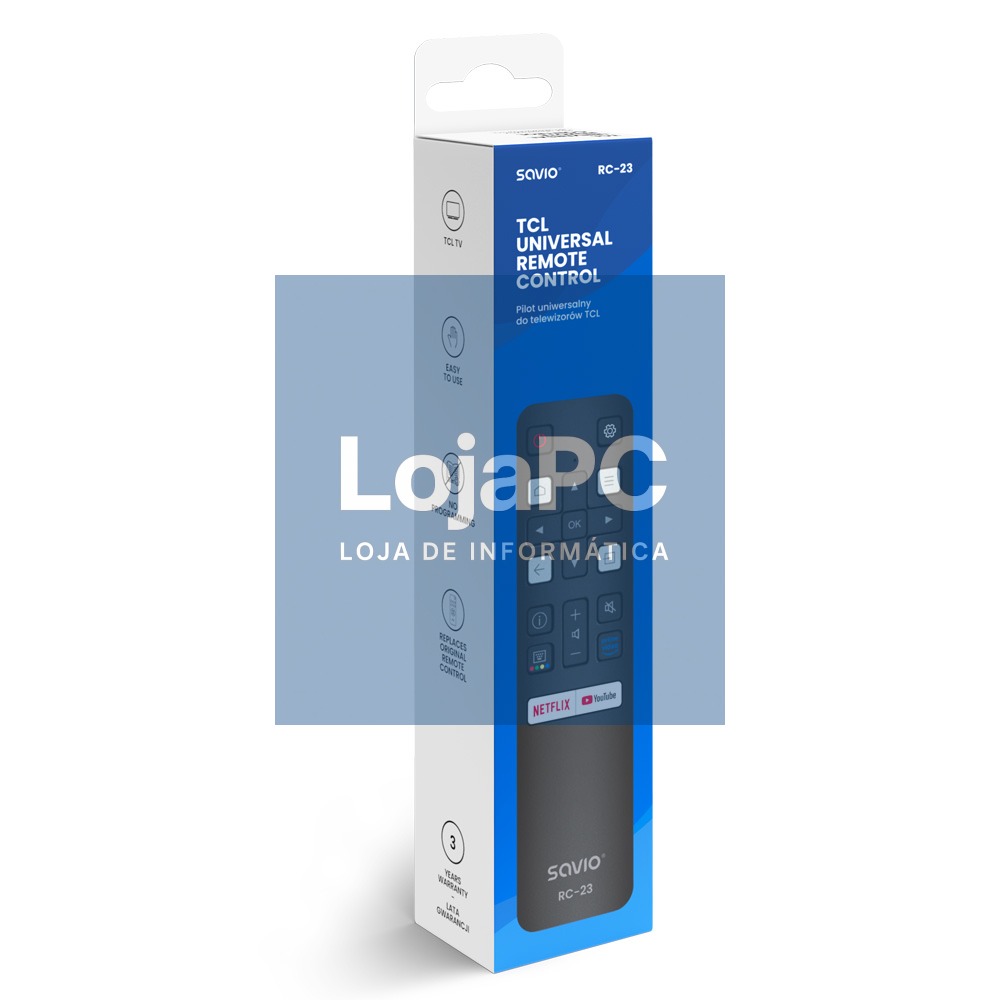 MANDO TV SAVIO RC-23 COMPATIBLE TCL — imagem 2