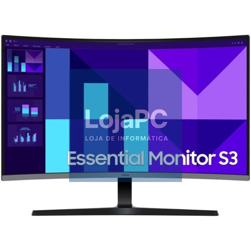 Monitor Profissional Curvo Samsung Essential S3 S39GD S32D396GAU 32'/ Full HD/ Multimedia/ Preto y Prateado