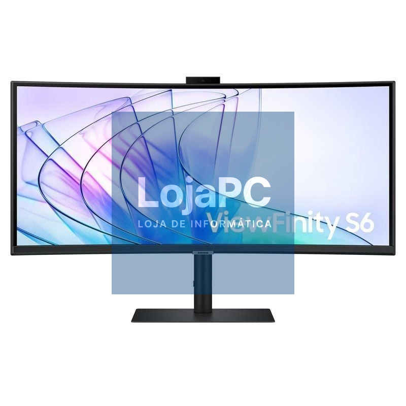 Monitor Profissional Ultrapanorámico Curvo Samsung ViewFinity S6 S34C652VAU 34'/ UWQHD/ Webcam/ Multimedia/ Regulável en Altura/ Preto