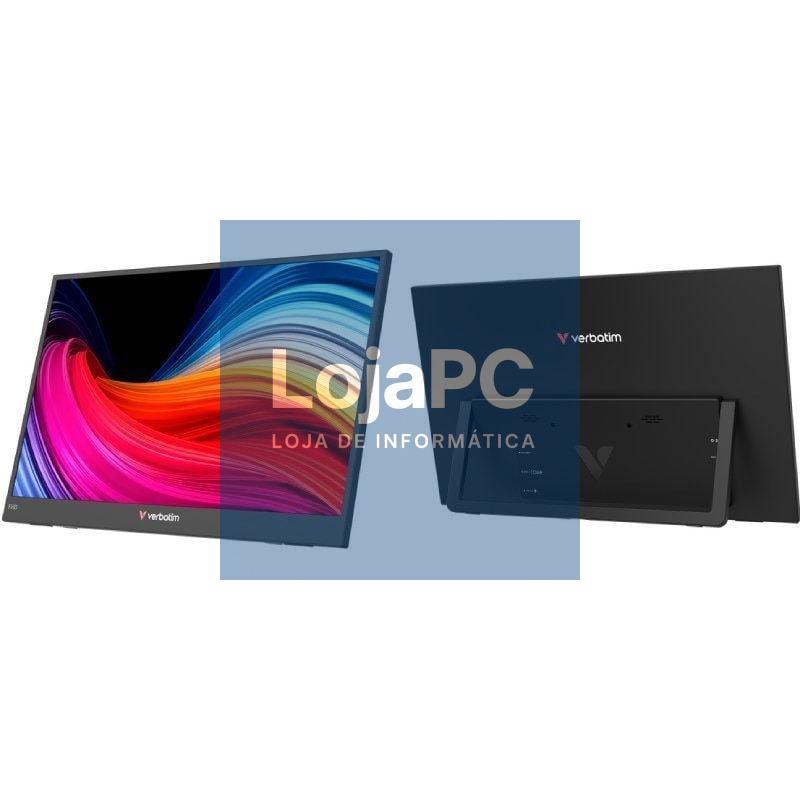 Monitor Portátil Verbatim Non-Touch Light 15.6'/ Full HD/ Multimedia/ Preto