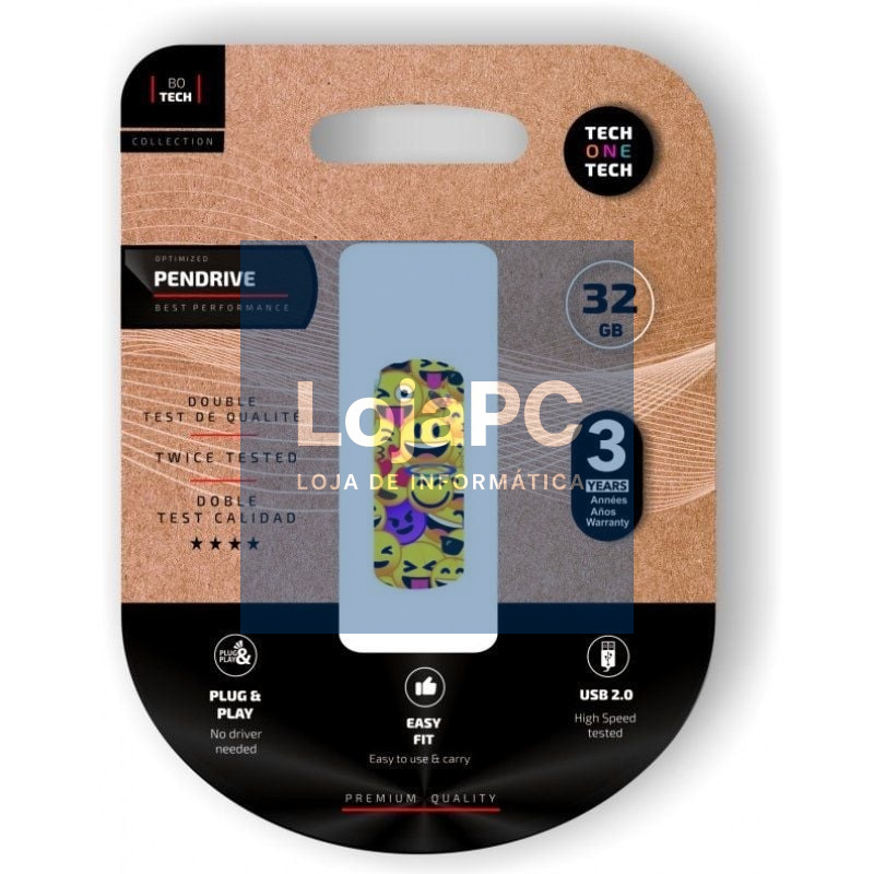 Pendrive 32GB Tech One Tech Emoji collage USB 2.0