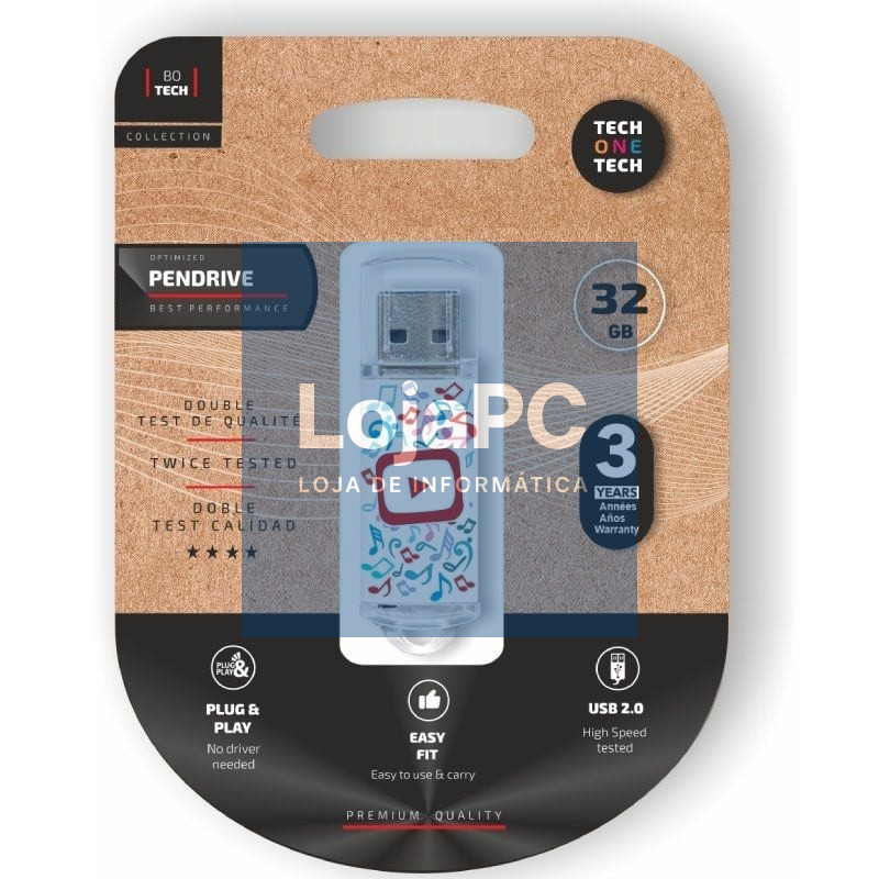 Pendrive 32GB Tech One Tech Video Dream USB 2.0