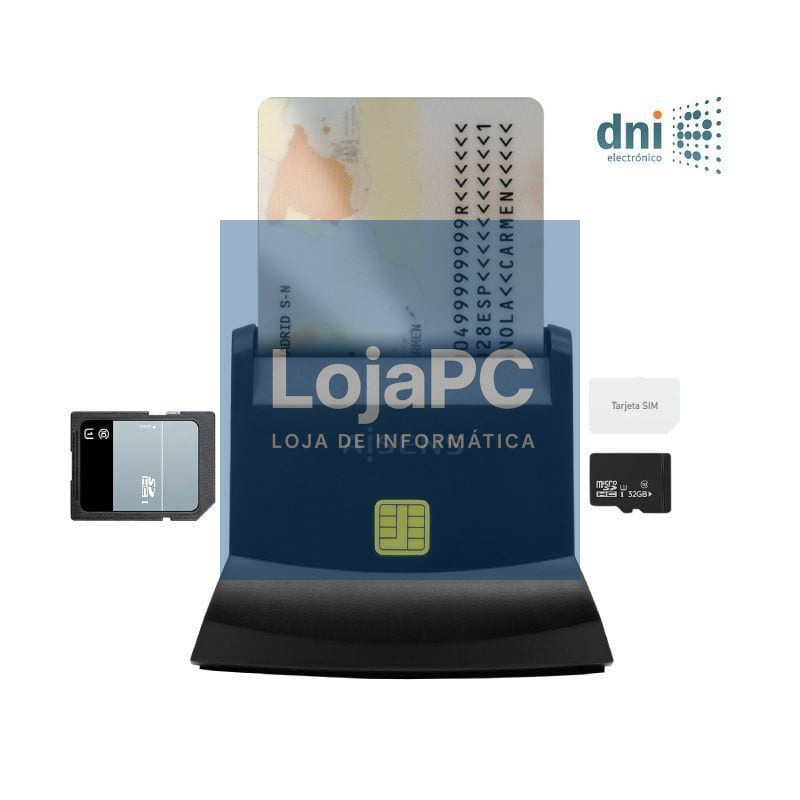 Leitor de DNI y Cartões Aisens ASCR-SN04CSD-BK/ USB Tipo-C/ Preto