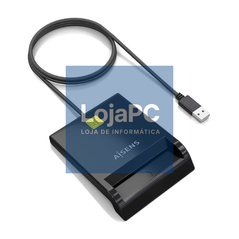 Leitor de DNI y Cartões Aisens ASCR-SN06-BK/ USB 2.0/ Preto