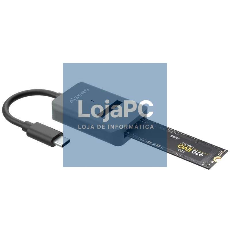 Dock USB Tipo-C para SSD M2 SATA/NVMe Aisens ASUC-M2D012-GR/ Cinzento