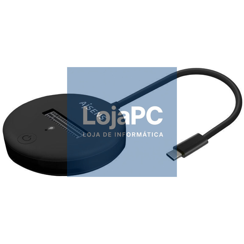 Dock USB Tipo-C para SSD M2 SATA/NVMe Aisens ASUC-M2D013-BK/ Preto