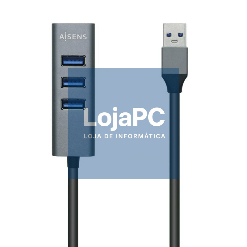 Hub USB 3.0 Aisens A106-0507/ 4xUSB/ Cinzento