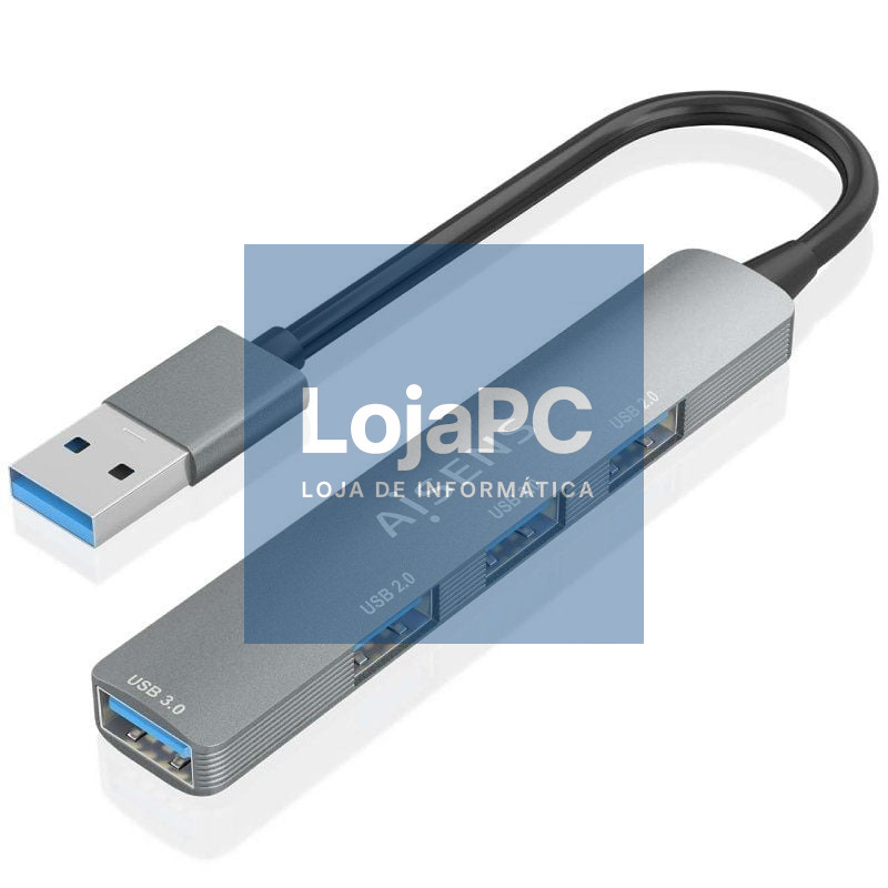 Hub USB 3.0 Aisens A106-0859/ 4xUSB/ Cinzento