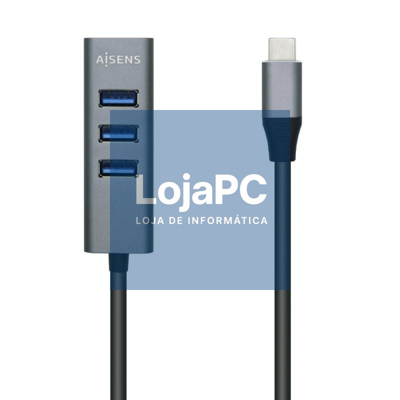 Hub USB Tipo-C Aisens A109-0508/ 4xUSB/ Cinzento