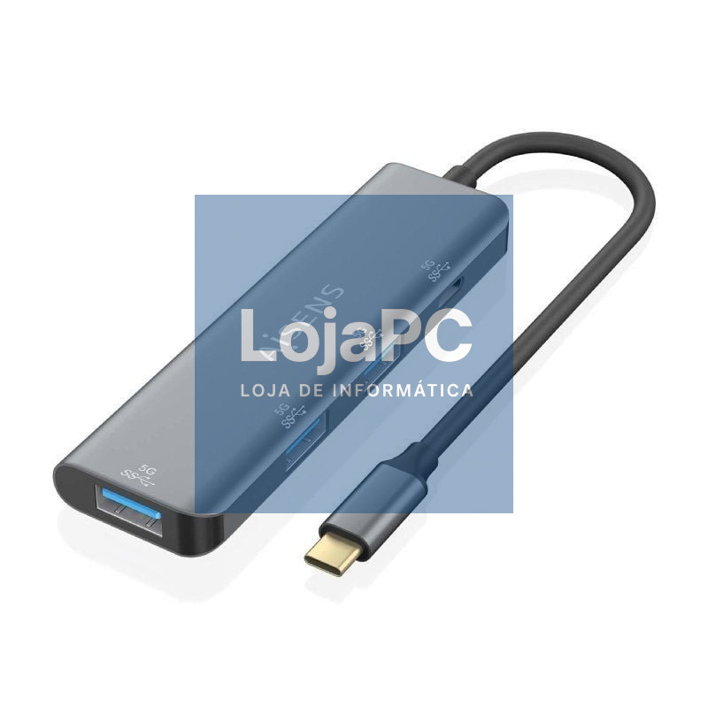 Hub USB Tipo-C Aisens A109-0762/ 3xUSB/ 1xUSB Tipo-C/ Cinzento