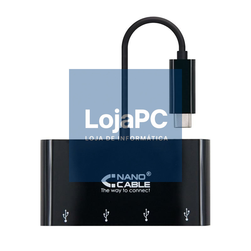 Hub USB Tipo-C Nanocable 10.16.4401-BK / 4xUSB