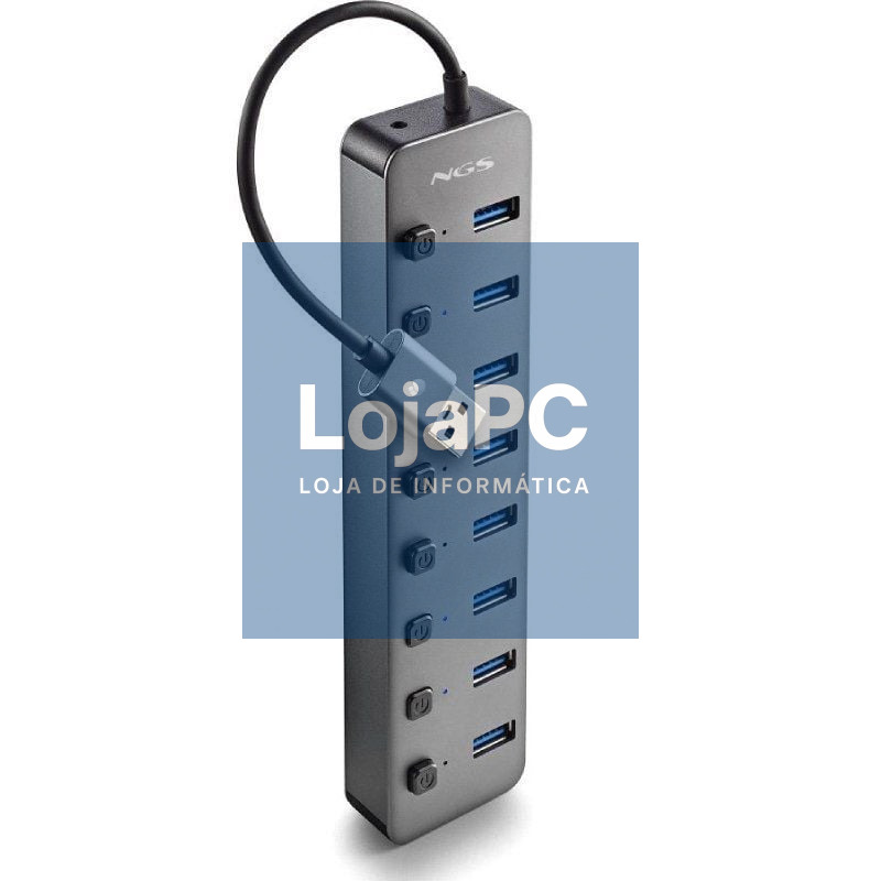 Hub USB NGS IHUB8 / 8xUSB 3.0/ Cinzento