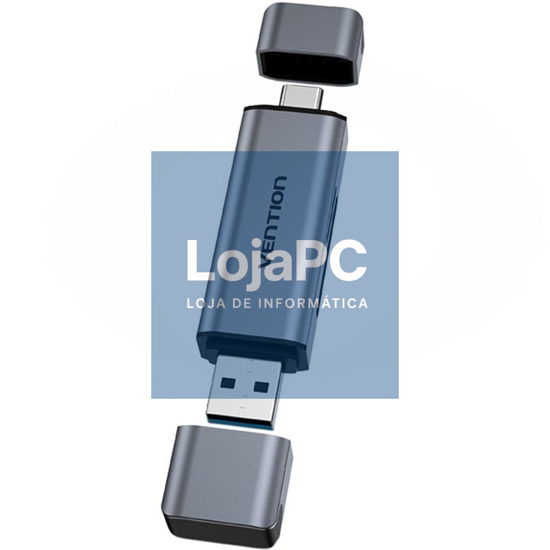 Leitor de cartões Externo Vention CLLH0/ USB 3.0/ USB Tipo-C