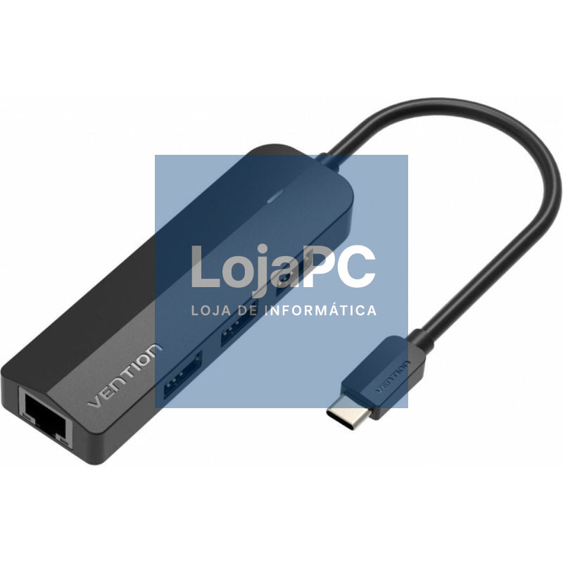Hub USB Tipo-C Vention TGOBB/ 3xUSB/ 1xRJ45/ 1x Micro B PD