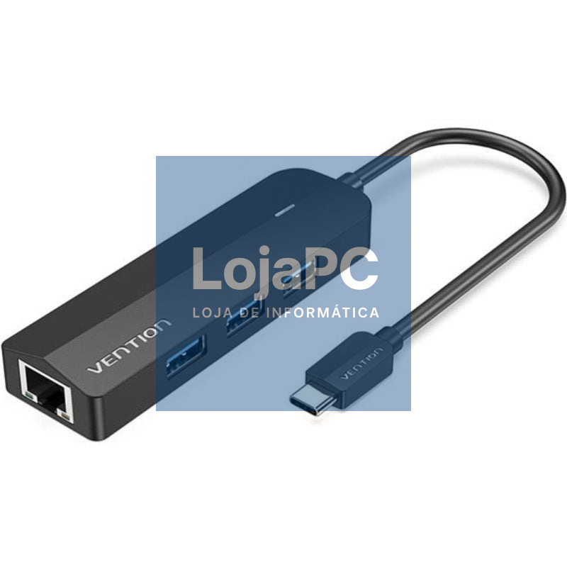 Hub USB Tipo-C Vention TGPBB/ 3xUSB/ 1xRJ45/ 1xMicro B PD