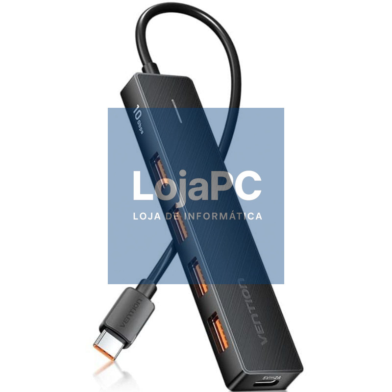 Hub USB 3.2 Vention CHJBB/ 4xUSB/ 1xUSB Tipo-C