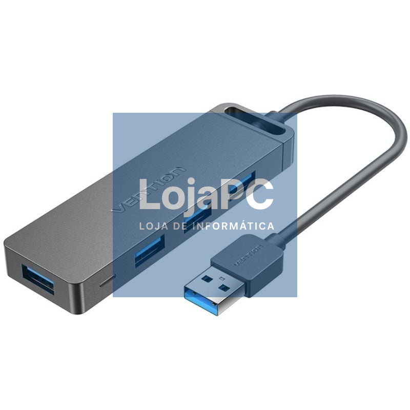 Hub USB 3.0 Vention CHLHB/ 4xUSB/ 1xMicroUSB PD/ Cinzento
