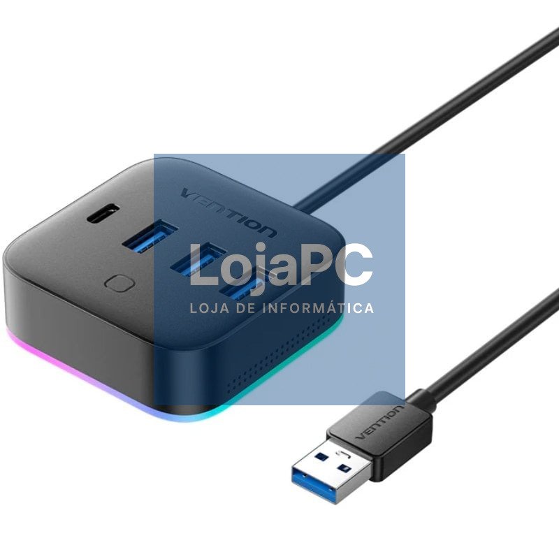 Hub USB 3.0 Vention CHZBD/ 3xUSB/ 1xUSB Tipo-C/ 1xUSB Tipo-C PD