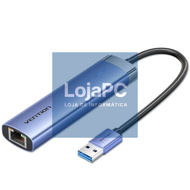Hub USB 3.0 Vention TGFSB/ 3xUSB/ 1xRJ45/ 1xUSB Tipo-C PD/ Azul