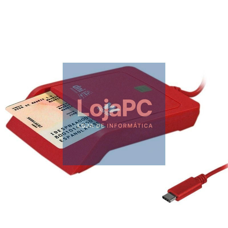 Leitor de DNI y Cartões Woxter PE26-199/ USB Tipo-C/ Vermelho