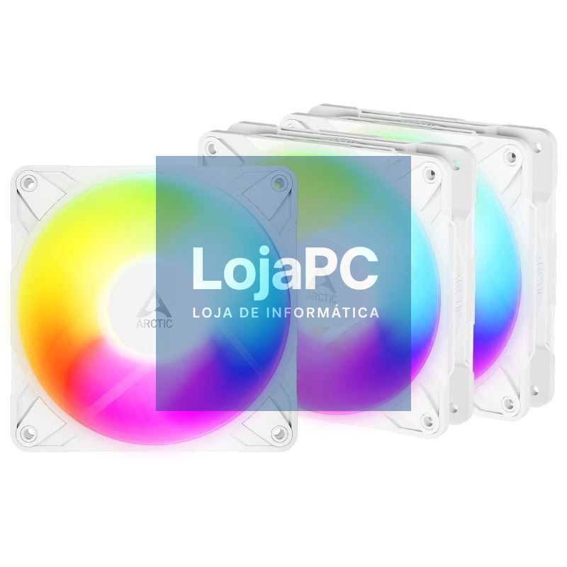 Pack de 3 Ventoinha Arctic P12 Pro Reverse A-RGB/ 12cm/ Branco