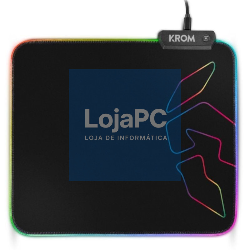 Tapete de rato Krom Knout RGB com Iluminação LED/ 320 x 270 x 3 mm