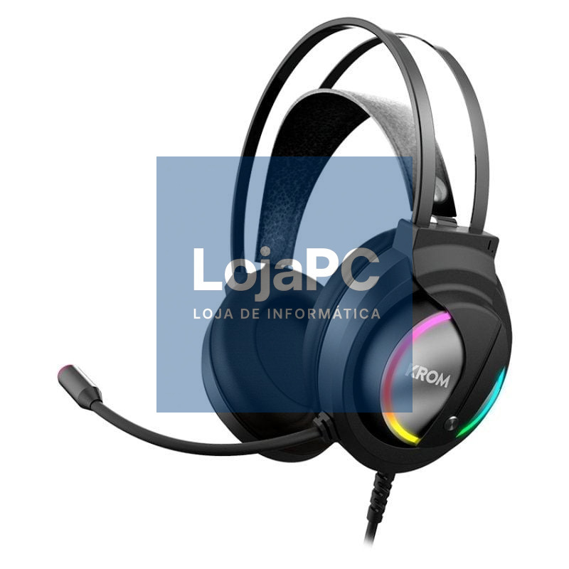 Auscultadores Gaming com Microfone Krom Kappa/ Jack 3.5/ USB 2.0/ Pretos
