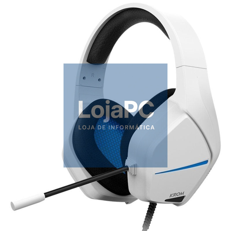 Auscultadores Gaming com Microfone Krom Kopa Move/ Jack 3.5/ Brancos