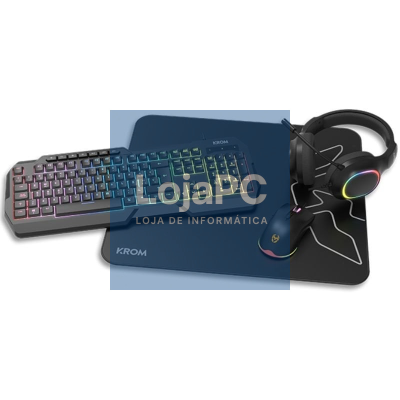 Pack Gaming Krom Kenta/ Teclado RGB + Rato + Tapete de rato + Auscultadores