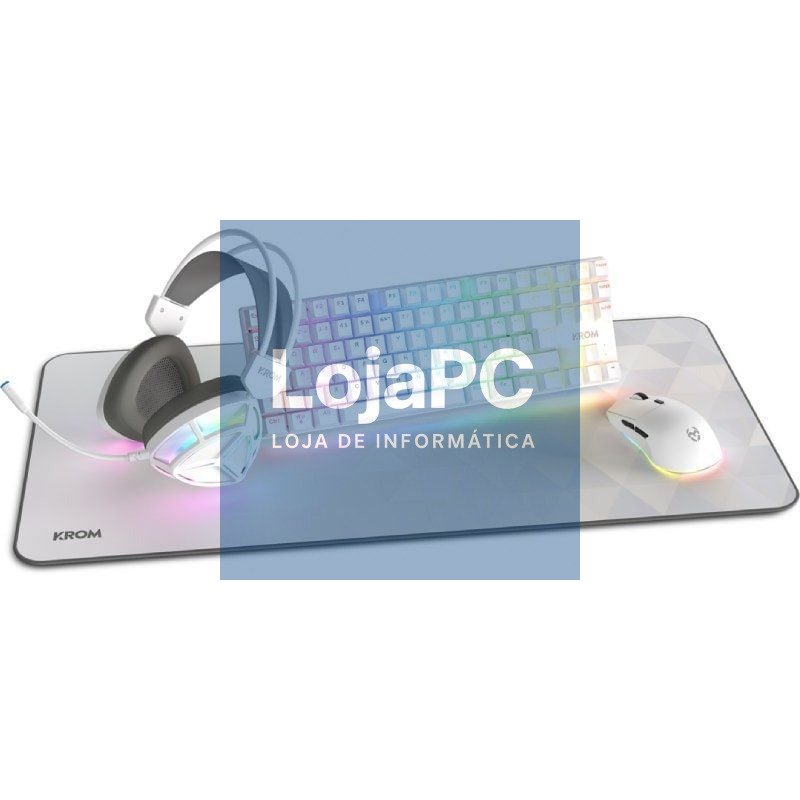 Pack Gaming Krom Klass/ Teclado RGB + Rato Óptico RGB + Tapete de rato + Auscultadores RGB